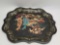 Painted Metal Serving Tray Decorative