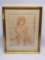 Vintage Framed Nude Art Sketch Pencil or litho Signed Maybe Amedeo Modigliani