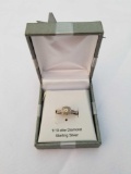 1/10 Carat Diamond Sterling Silver Ring Size 7