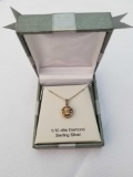 1/10 Carat Diamond Sterling Silver Necklace