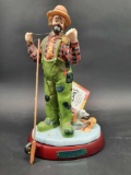 Flambro Emmet Kelly Jr. Collectible Clown 'Fisherman'