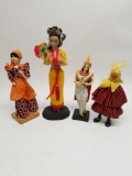 Vintage World Countries Dolls 4 Units