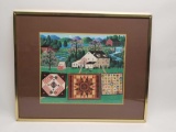 Charles Wysocki Framed Art Quilts For Sale