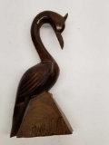 Wood Carved Swan Statue