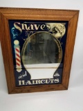 Shaves and Haircuts Barber Mirror Framed