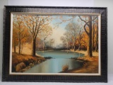 A. Ramas Framed Painting on Canvas