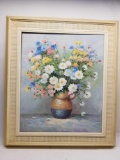 Framed Painting on Canvas Flowers