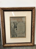 L?Stamp Moderne Framed Lithograph Artwork Alphonse Mucha w/ CoA