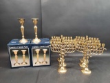 Brass Candlestick Jewish Menorah