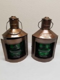 Decorative Tin Glass Lamps 2 Units
