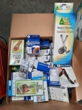 Box of Medical Supplies, Splints, Sleeves, Wheel Walkers, Cane Holder Socks etc.