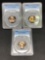 3 Certified PCGS Proof Pennies, 1959, x2 1963