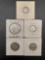 Old Cardboard Coin Lot 90% Silver Barber Half Mercury Roosevelt Buffalo 5 Units