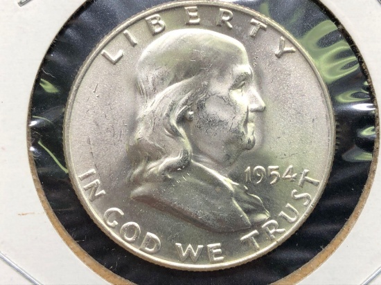 1954 D Franklin Silver Half Dollar