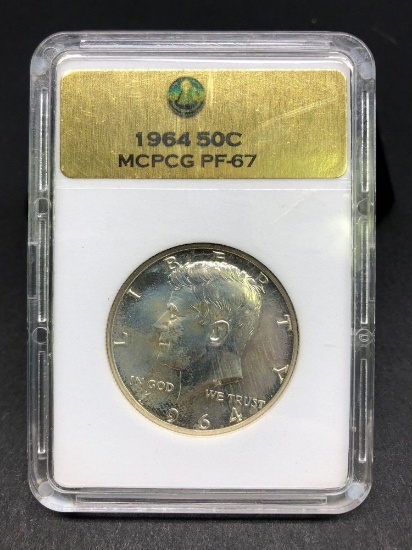 1964 Kennedy Half Dollar Slabbed MCPCG PF-67