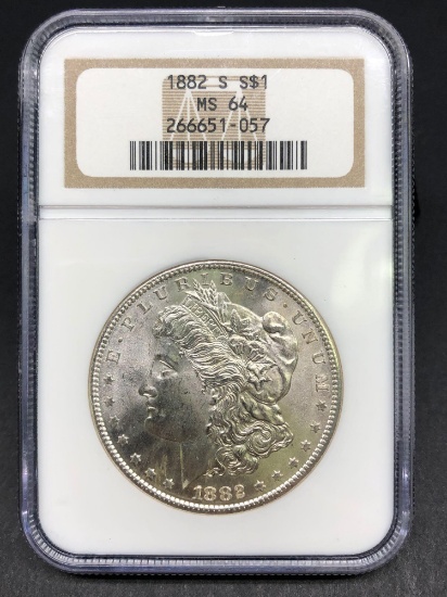 1882-S Morgan Silver Dollar Slabbed MS-64