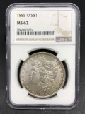 1885-O Morgan Silver Dollar Slabbed MS-62