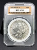 1880 Micro O Morgan Silver Dollar Slabbed MS-66