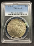 1891-S Morgan Silver Dollar Slabbed AU-58