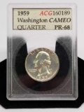 1959 Proof Washington Quarter Cameo Slabbed 1980s Slab