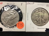 1920, 1941-P Standing Liberty Half Dollar, 2 Units