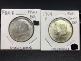 1964-P Kennedy Half Dollars, 2 Units