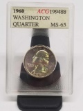 1960 ACG MS65 Washington Quarter Slabed