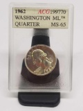 1962 ACG MS65 Washington Quarter Slabed