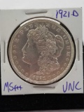 1921 D Morgan Silver Dollar Says UNC MS+