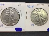 1942-P Standing Liberty Half Dollars, 2 Units