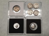 7 Coin Dime Lot 6 90% Silver & 1 Proof Clad .43 Troy oz Nice Coins