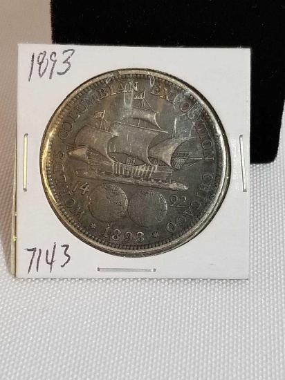 1893 Worlds Columbian Exposition Chicago Half Dollar Coin