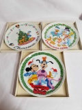 Disney 1974 1975 1976 Christmas Plate 3 Units