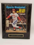 Johnny Bench Signed Sports Illustrated In Plaque