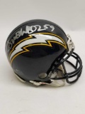 San Diego Chargers Signed Mini Helmet says Drew Bledsoe 59. No certificate