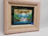 Framed Painted Mirror Signed
