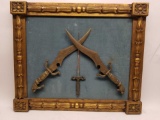 knife Display Mounted To Wood Frame