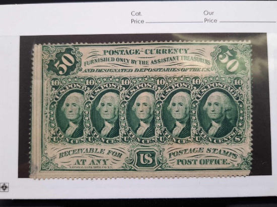 1862-1876 Postage Currency 5 Dollar Stamp