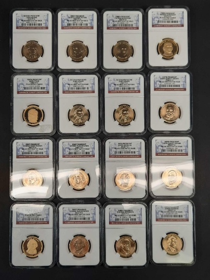 5th President James Monroe 2007-2008 PF69-MS66 NGC Slabbed Dollar Coins 16 Units