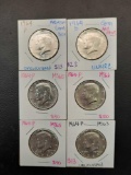 1964-D, 1964-P x5 Kennedy Half Dollars 6 Units