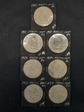 Mexican 5-25 Peso Coins 7 Units, 1947, 1951 x2, 1959 x2, 1968 x2