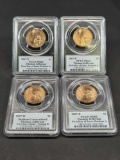 4 Coin Lot Slabbed Thomas Jefferson 2007 PCGS MS66-BU First Day of Issue Position A/B