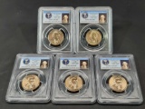 5 Coin Lot John Adams 2007-P Slabbed PCGS MS66-BU