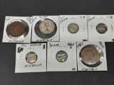 Foreign Cloin Lot, 7 Units, Australian Penny 1921, 1958 Florin, 1958 6 Pence, 3 Pence, more