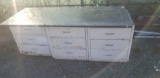 6ft desk slate top metal drawers rust
