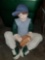 Vintage Chalk Painted Boy Baseball Player