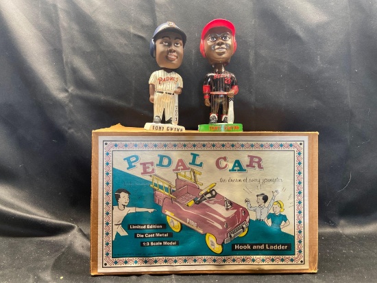 Tony Gwynn bobble heads and pedal car