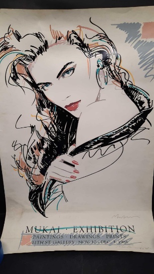 Mukai Paintings Graphics Signes Poster Dated 3-2-92