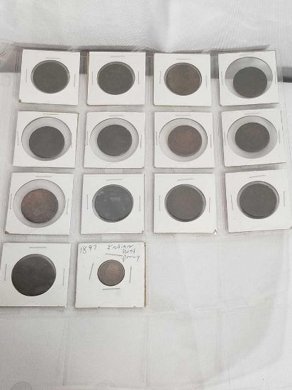 1800s Large Cent Collection 14 Coins