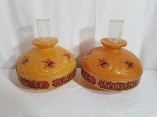 Vintage Budweiser Plastic Lamp Shades 2 Units